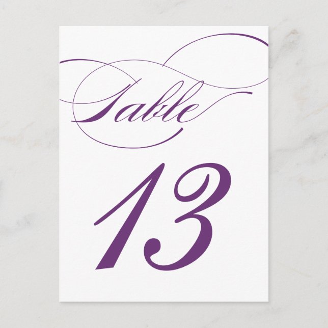 Tarjeta postal con número de tabla de guión elegan (Anverso)