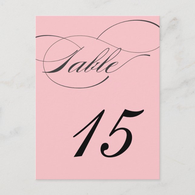 Tarjeta postal con número de tabla de guión elegan (Anverso)