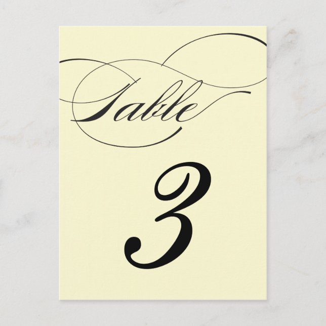 Tarjeta postal con número de tabla de guión elegan (Anverso)