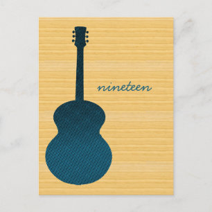 Tarjeta postal con número de tabla de guitarra de 