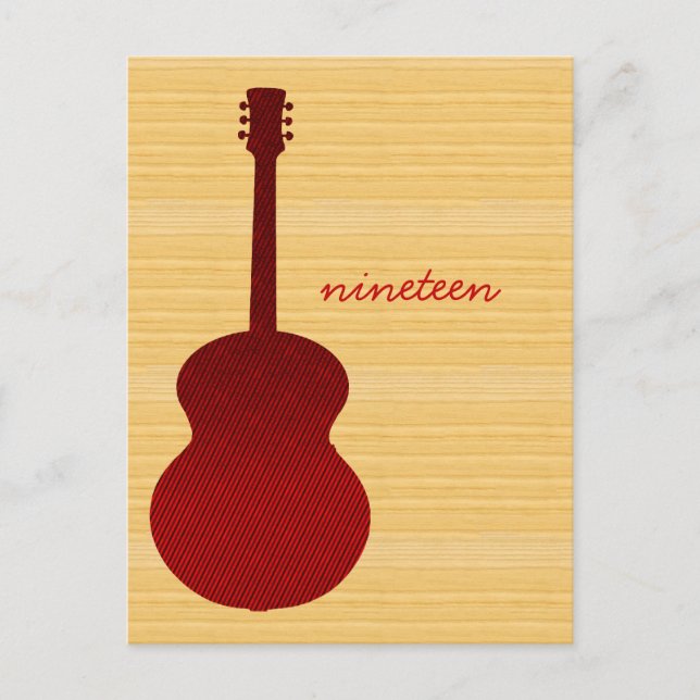 Tarjeta postal con número de tabla de guitarra del (Anverso)