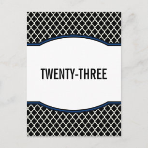 Tarjeta postal con número de tabla de quatrefoil e