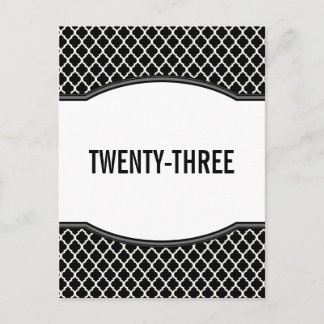 Tarjeta postal con número de tabla de quatrefoil e