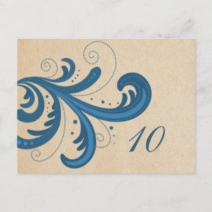 Tarjeta postal con número de tabla de Swirls de es