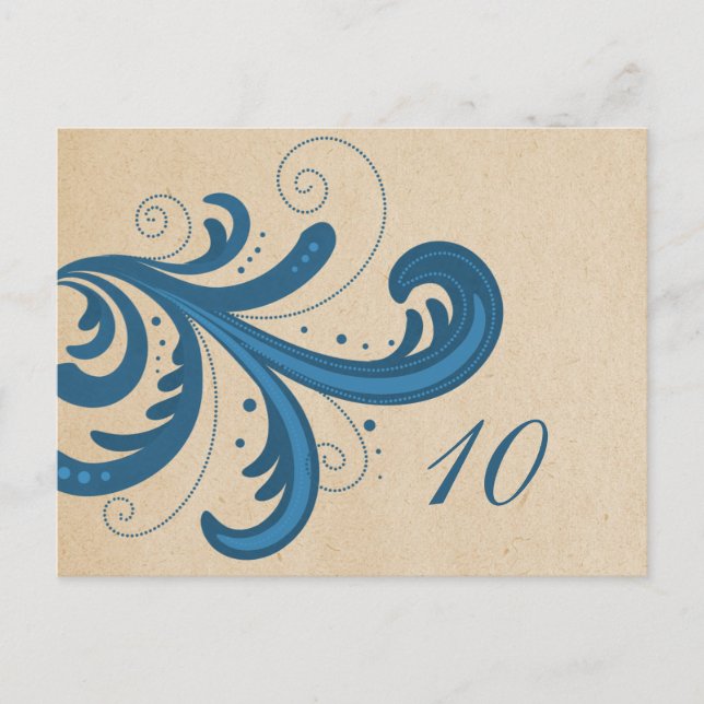 Tarjeta postal con número de tabla de Swirls de es (Anverso)