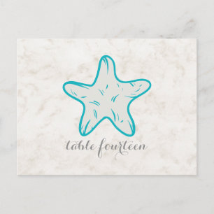 Tarjeta postal con número de tabla Starfish Rusa T