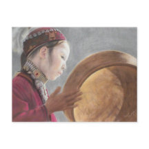 Tarjeta postal con Pastel de la niña afgana