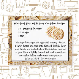 Tarjeta postal con receta de galletas de mantequil