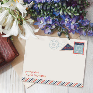 Tarjeta postal con sellos de San Francisco