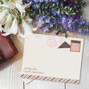 Tarjeta postal con sellos de San Francisco