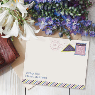 Tarjeta postal con sellos de San Francisco