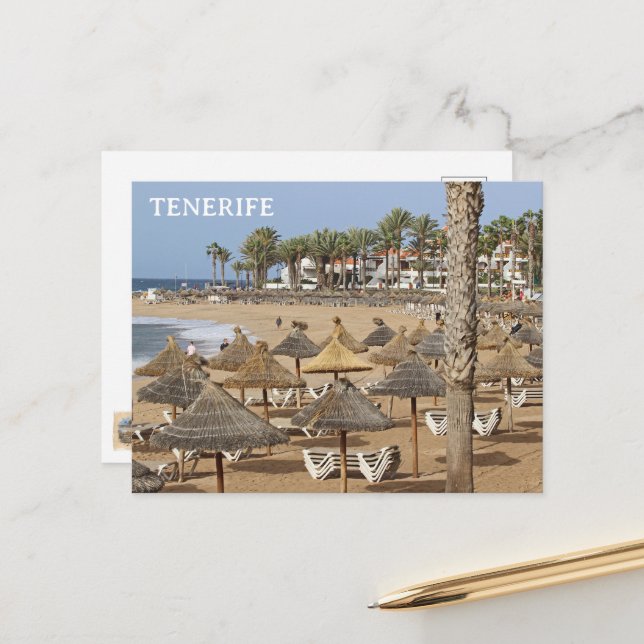 ¡Tarjeta postal con vista a la playa de Tenerife! (Anverso/Reverso In Situ)