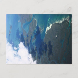 Tarjeta postal con vista aérea de isla