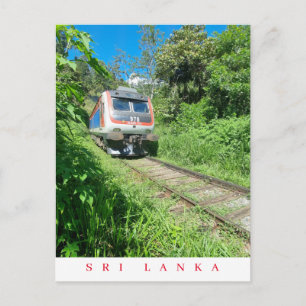 Tarjeta postal con vista al tren de Sri Lanka