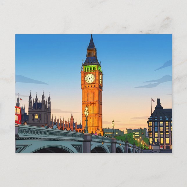 Tarjeta postal con vista de Big Ben (Anverso)