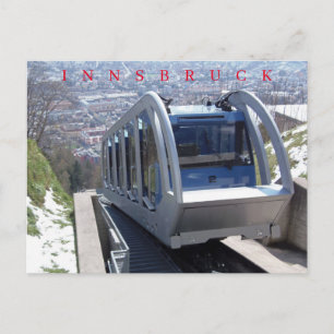 Tarjeta postal con vista del funicular de Innsbruc