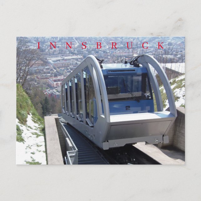Tarjeta postal con vista del funicular de Innsbruc (Anverso)
