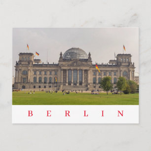 Tarjeta postal con vista frontal del Reichstag de 