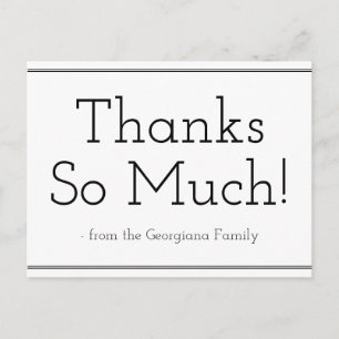 Tarjeta postal contemporánea de "¡Muchas gracias!"