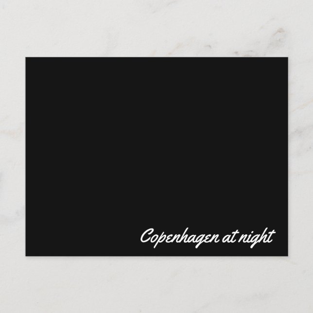 Tarjeta postal Copenhague de noche (Anverso)