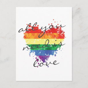 Tarjeta postal - Corazón Arcoíris- todo lo que nec