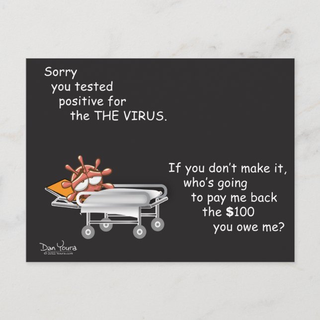 Tarjeta postal COVID #7 en la serie CORONA de Dan  (Anverso)