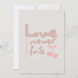 Tarjeta postal cristiana aniversario El amor nunca