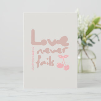 Tarjeta postal cristiana aniversario El amor nunca