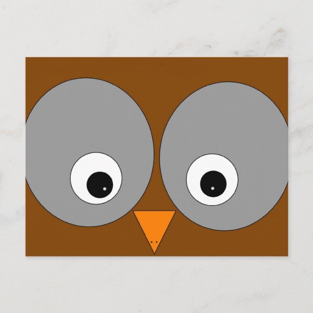 Tarjeta postal Cute Brown Owl (Anverso)