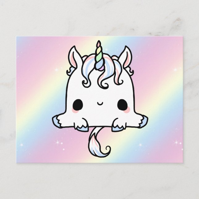 Tarjeta postal Cute Unicorn (Anverso)