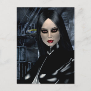 Tarjeta postal Cyber Vamp para Chicas góticos