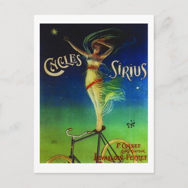 Tarjeta postal Cycles Sirius (Anverso)