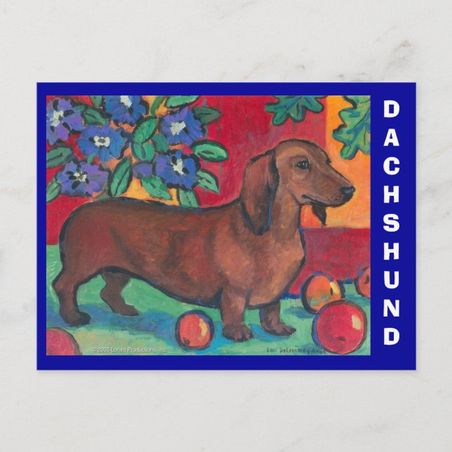 Tarjeta postal Dachshund (Anverso)