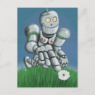 Tarjeta postal Daisy Picking Robot