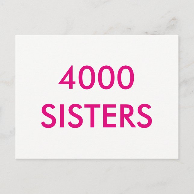 Tarjeta postal de 4000 hermanas (Anverso)