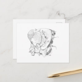 Tarjeta postal de abeja de primavera