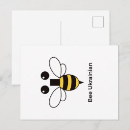 Tarjeta postal de abeja minimalista ucraniana lind