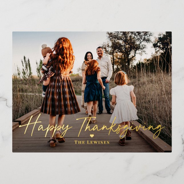 Tarjeta postal de acción de gracias para foto de R (Anverso)