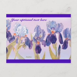 Tarjeta postal de acuarela de hermosos lirios