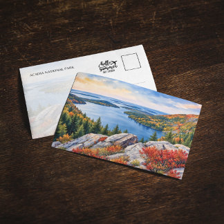 Tarjeta postal de acuarela del Parque Nacional Aca
