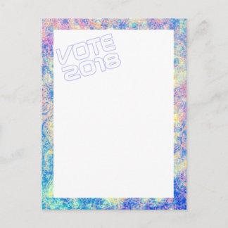 Tarjeta postal de acuarela VOTE 2018