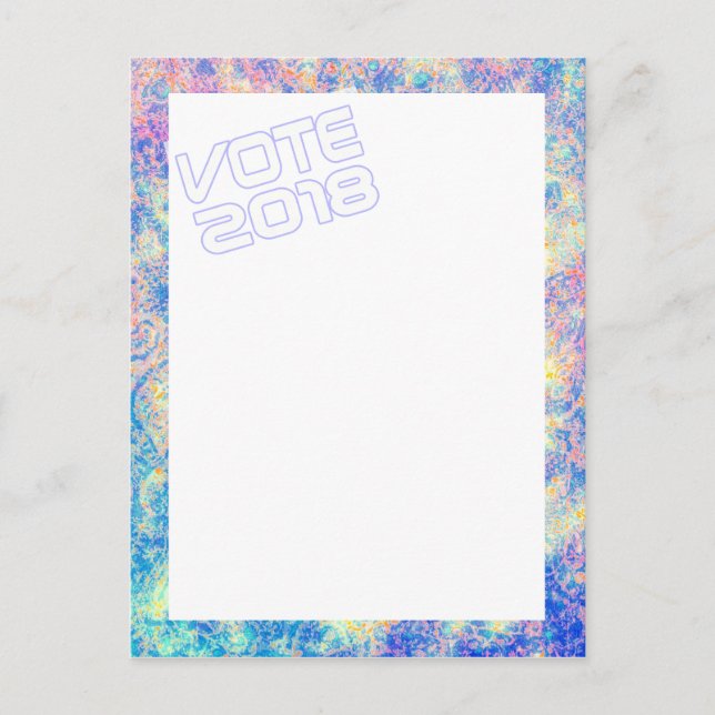 Tarjeta postal de acuarela VOTE 2018 (Anverso)