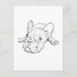 Tarjeta postal de adorable bulldog francés