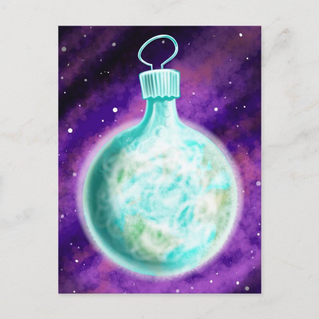 Tarjeta postal de adorno de la Tierra sencilla (Anverso)