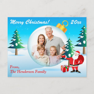 Tarjeta Postal de Adorno de Navidad con FOTO Perso