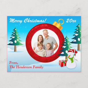 Tarjeta Postal de Adorno de Navidad con FOTO Perso