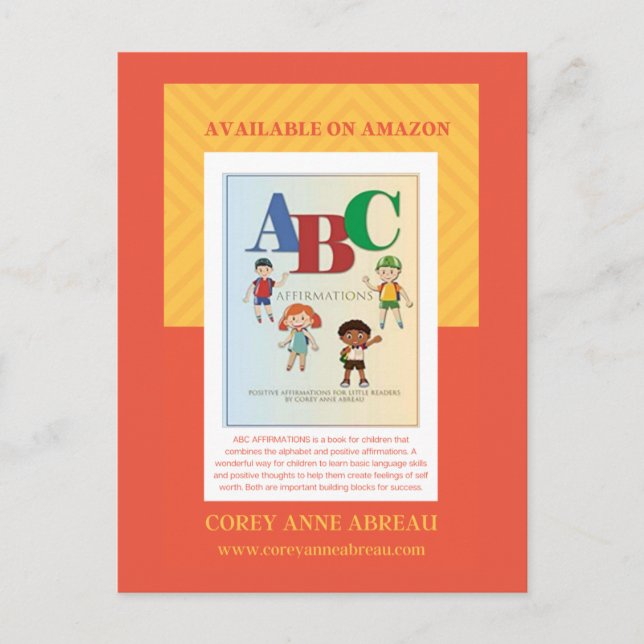 TARJETA POSTAL DE AFIRMACIONES ABC (Anverso)