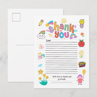 Tarjeta postal de agradecimiento