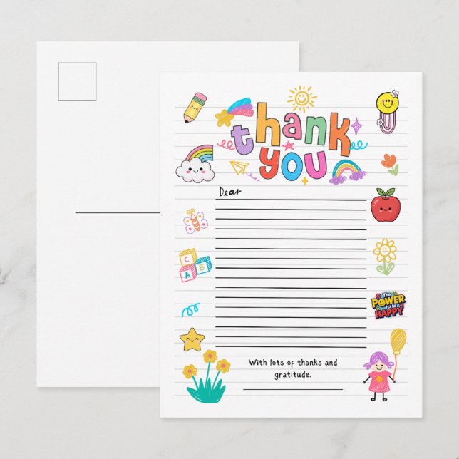Tarjeta postal de agradecimiento (Anverso / Reverso)