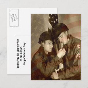 Tarjeta postal de agradecimiento a veteranos con f